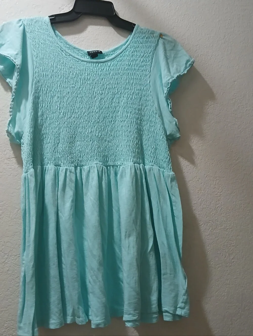 torrid size 4 torrid  Aqua Smocked Bodice Flutter Sleeve Kids Dress